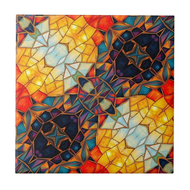 Diagonal Purple  Ceramic Tile (Front)