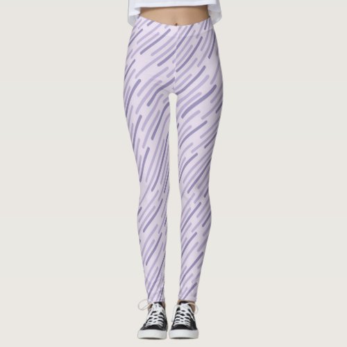 Diagonal purple stripes leggings