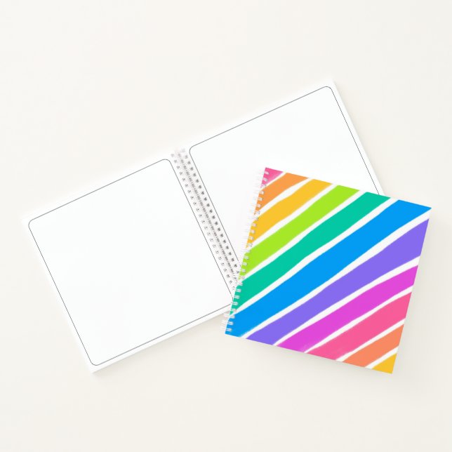 Diagonal Rainbow Colors Notebook (Inside)