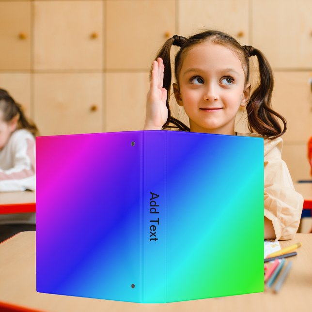 Diagonal Rainbow Gradient Blue to Green 3 Ring Binder (Diagonal Rainbow Gradient Blue to Green 3 Ring Binder)