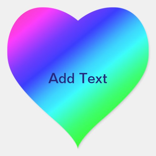 Diagonal Rainbow Gradient Blue to Green Heart Sticker