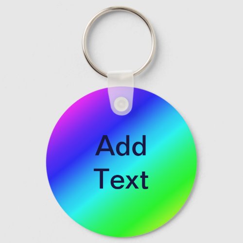 Diagonal Rainbow Gradient Blue to Green Keychain