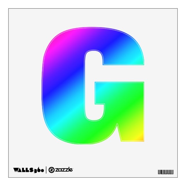 Diagonal Rainbow Gradient Blue to Green Wall Sticker (Front)