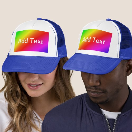 Diagonal Rainbow Gradient Red to Green Add Name Trucker Hat