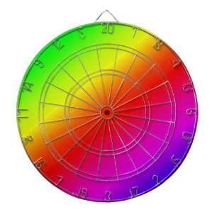 Diagonal Rainbow Gradient Red to Green Dart Board
