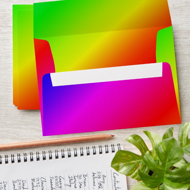 Diagonal Rainbow Gradient Red to Green Envelope (Diagonal Rainbow Gradient Red to Green Envelope Cover)