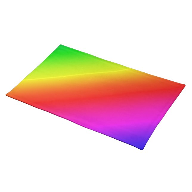 Diagonal Rainbow Gradient Red to Green Placemat (On Table)