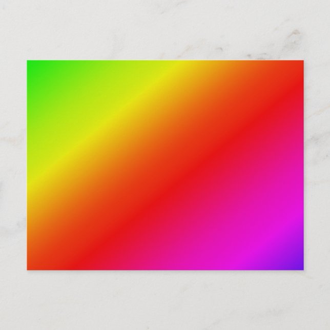 Diagonal Rainbow Gradient Red to Green Postcard (Front)