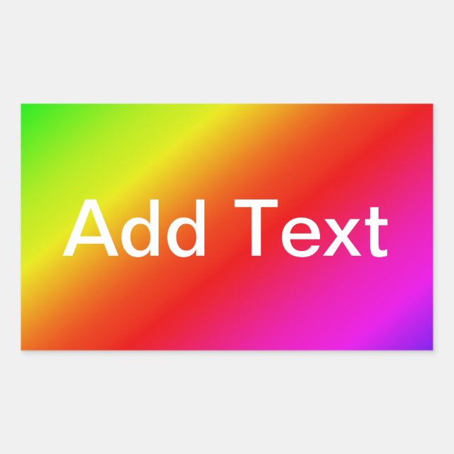 Diagonal Rainbow Gradient Red to Green Rectangular Sticker (Front)