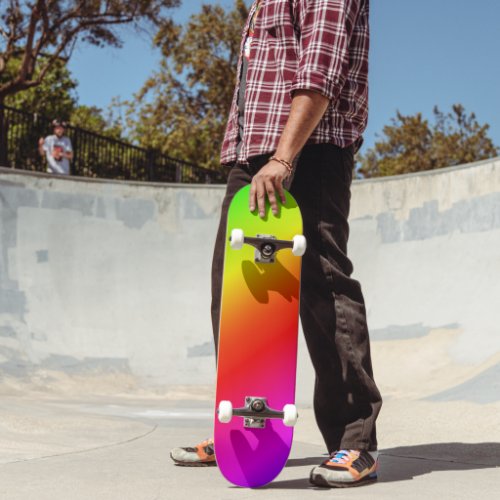 Diagonal Rainbow Gradient Red to Green Skateboard Deck