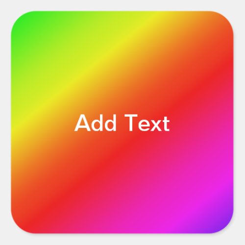 Diagonal Rainbow Gradient Red to Green Square Sticker