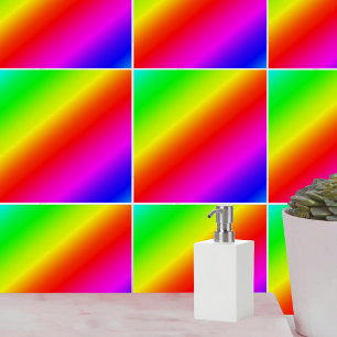 Diagonal Rainbow Gradient Red to Green Tile