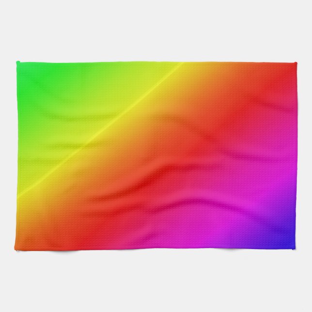 Diagonal Rainbow Gradient Red to Green Towel (Horizontal)