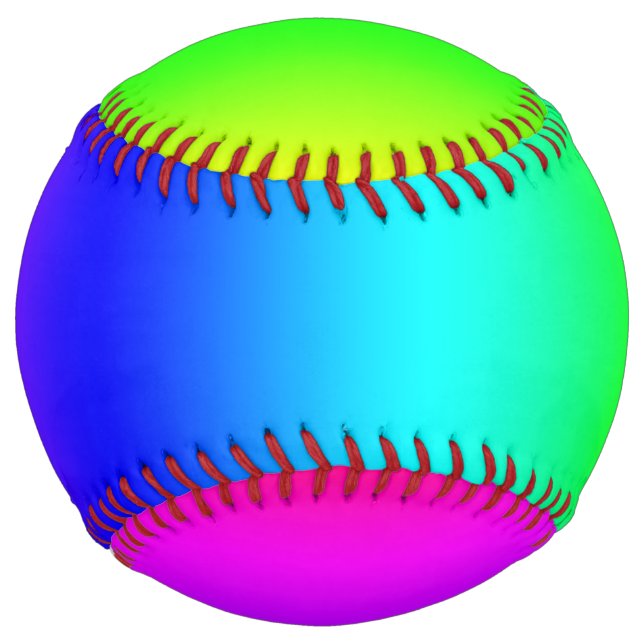 Diagonal Rainbow Gradient Softball (Front)
