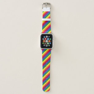 Diagonal Rainbow Pattern Apple Watch Band
