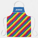 Diagonal Rainbow Pattern Apron