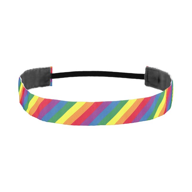 Diagonal Rainbow Pattern Athletic Headband (Front)