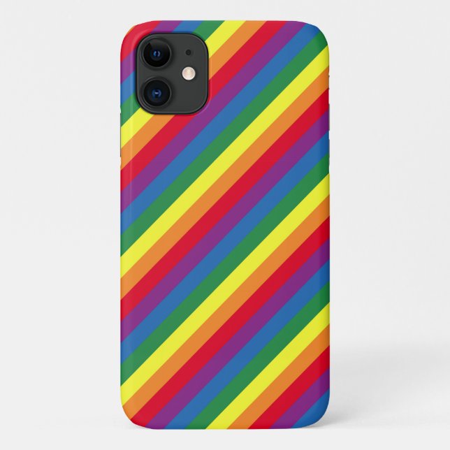Diagonal Rainbow Pattern Case-Mate iPhone Case (Back)