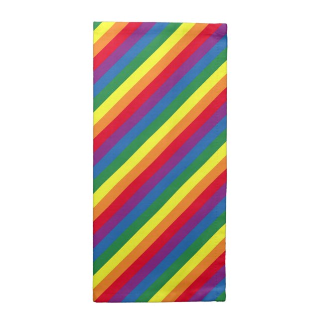Diagonal Rainbow Pattern Cloth Napkin (Half Fold)