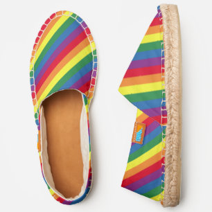 Diagonal Rainbow Pattern Espadrilles
