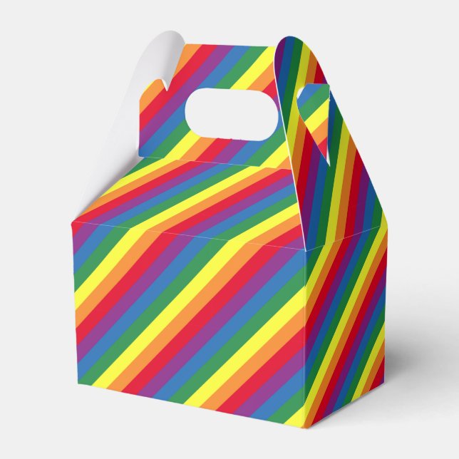 Diagonal Rainbow Pattern Favor Boxes (Front Side)