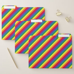 Diagonal Rainbow Pattern File Folder