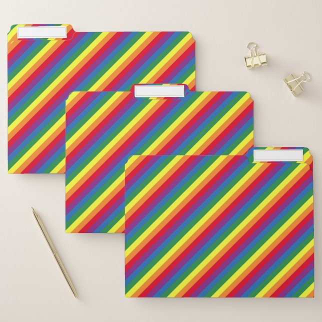 Diagonal Rainbow Pattern File Folder (Set)