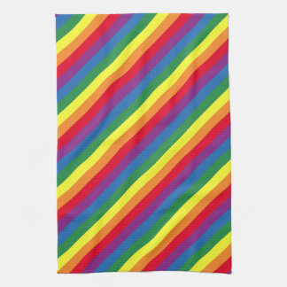 Diagonal Rainbow Pattern Kitchen Towel