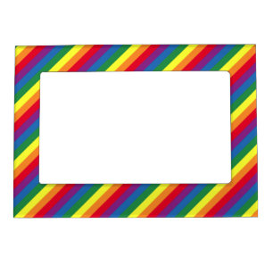 Diagonal Rainbow Pattern Magnetic Frame