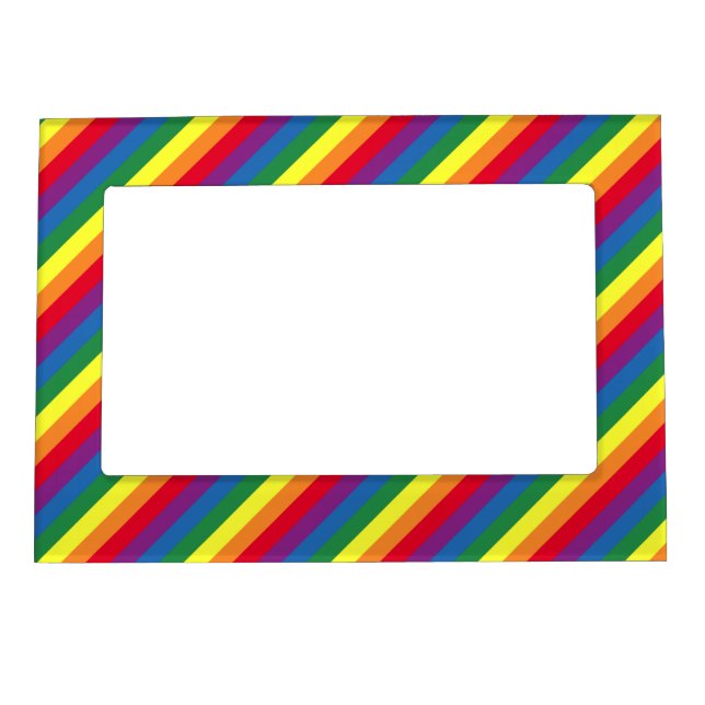 Diagonal Rainbow Pattern Magnetic Frame (Front)