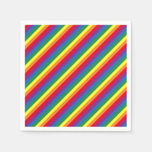 Diagonal Rainbow Pattern Napkins