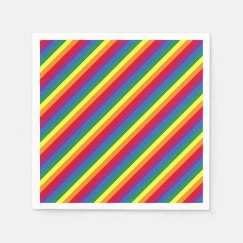 Diagonal Rainbow Pattern Napkins