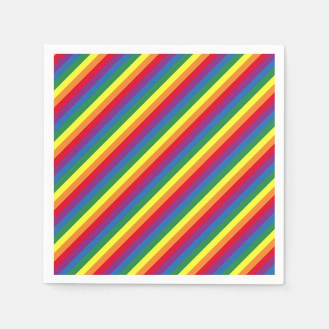 Diagonal Rainbow Pattern Napkins (Front)
