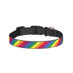 Diagonal Rainbow Pattern Pet Collar