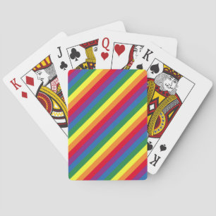 Diagonal Rainbow Pattern Poker Cards