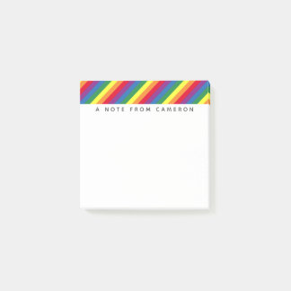 Diagonal Rainbow Pattern Post-it Notes