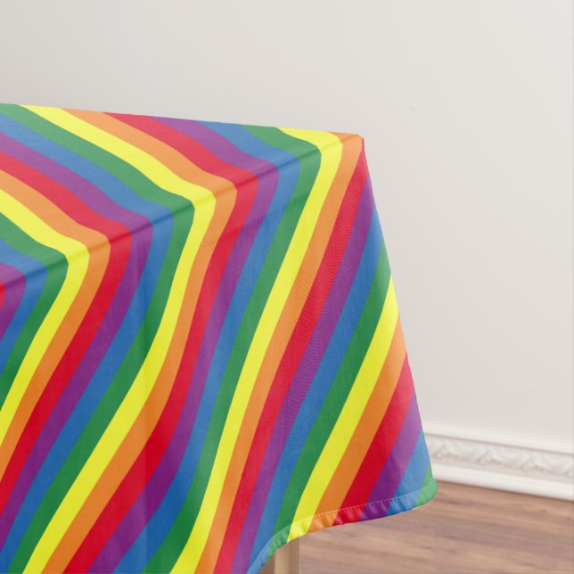Diagonal Rainbow Pattern Tablecloth (In Situ)