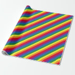 Diagonal Rainbow Pattern Wrapping Paper