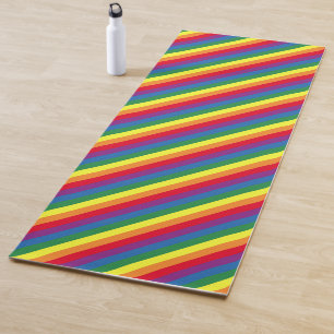 Diagonal Rainbow Pattern Yoga Mat