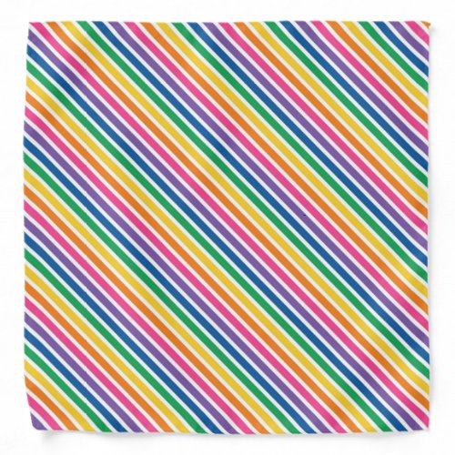 Diagonal Rainbow Stripe Bandana