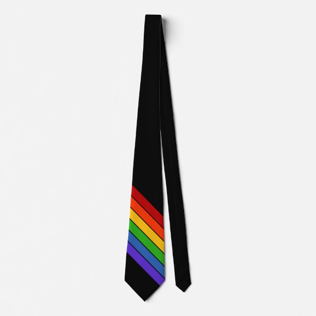 Diagonal Rainbow Stripe Neck Tie (Front)