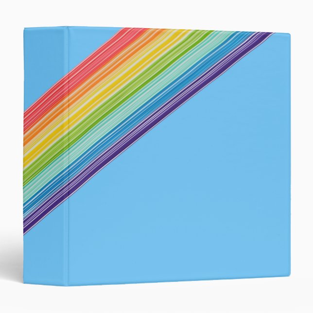Diagonal rainbow stripes 3 ring binder (Front/Spine)
