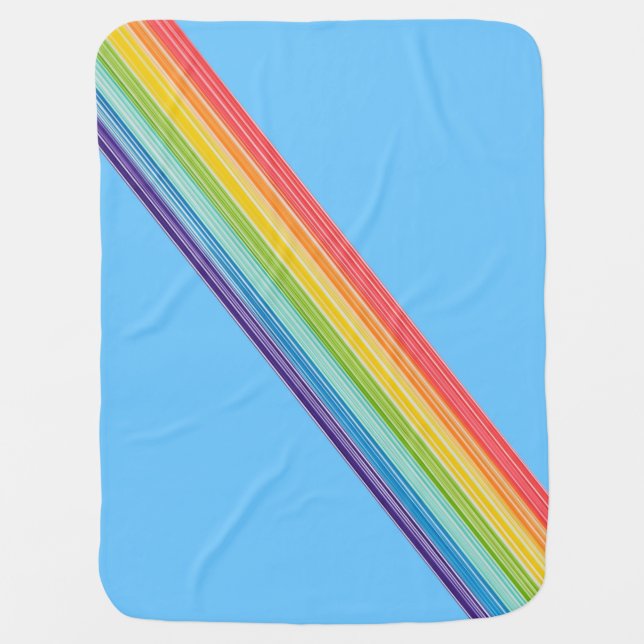 Diagonal rainbow stripes baby blanket (Front)