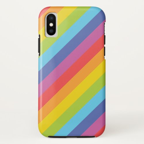 Diagonal Rainbow Stripes Cell Phone Case