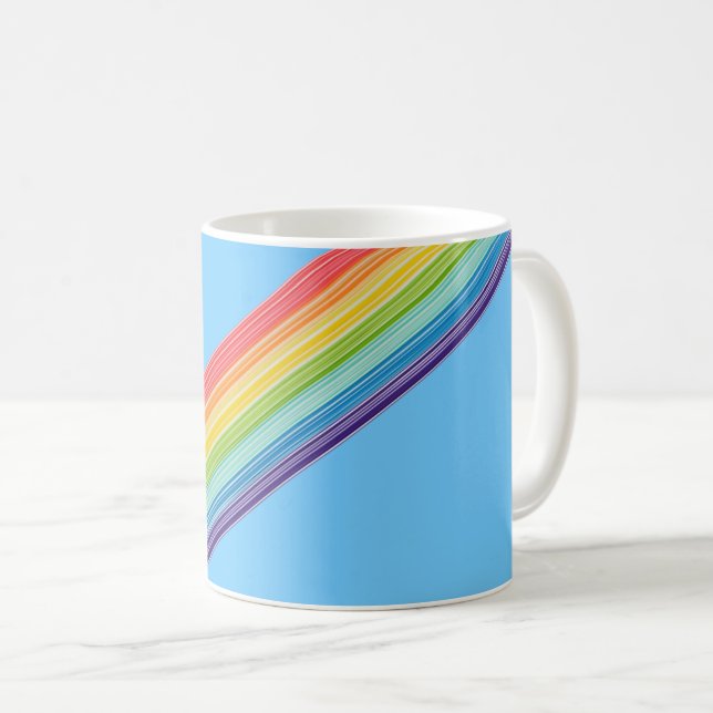 Diagonal rainbow stripes coffee mug (Front Right)