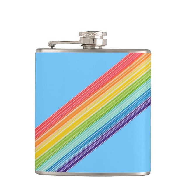 Diagonal rainbow stripes flask (Front)