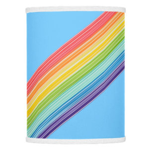 Diagonal rainbow stripes lamp shade