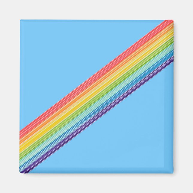 Diagonal rainbow stripes magnet (Front)