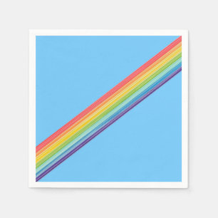 Diagonal rainbow stripes napkins