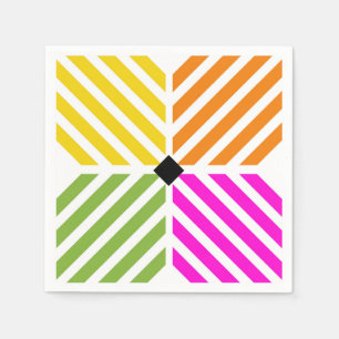 Diagonal Rainbow Stripes Napkins